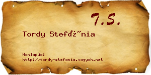 Tordy Stefánia névjegykártya